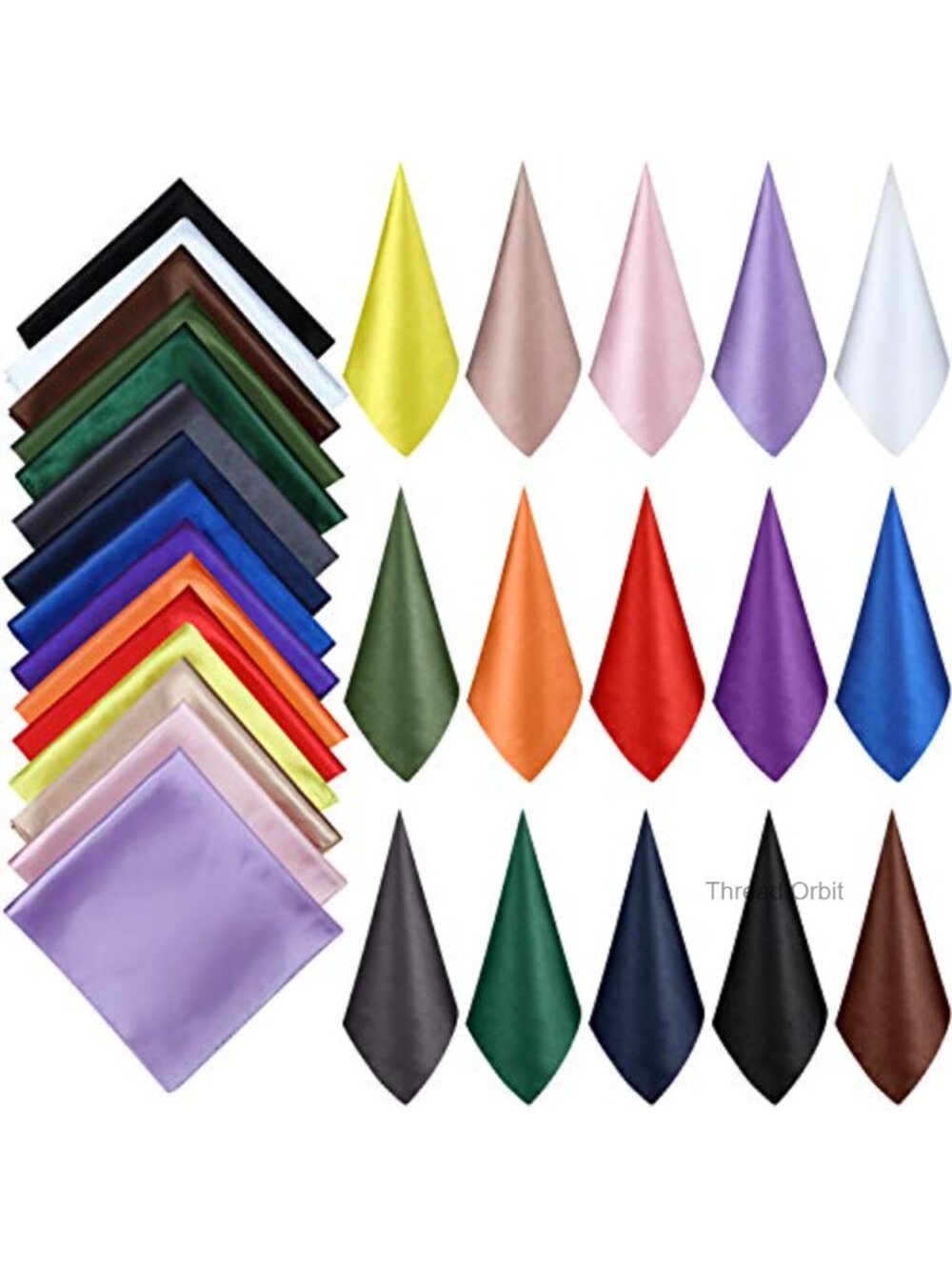 Satin Square Neck Scarf Set 15 Pcs Silk Bandanas for Women